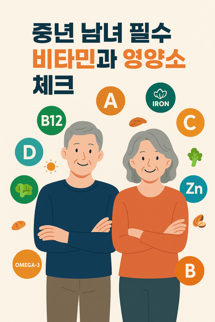 중년에 필요한 비타민과 영양소